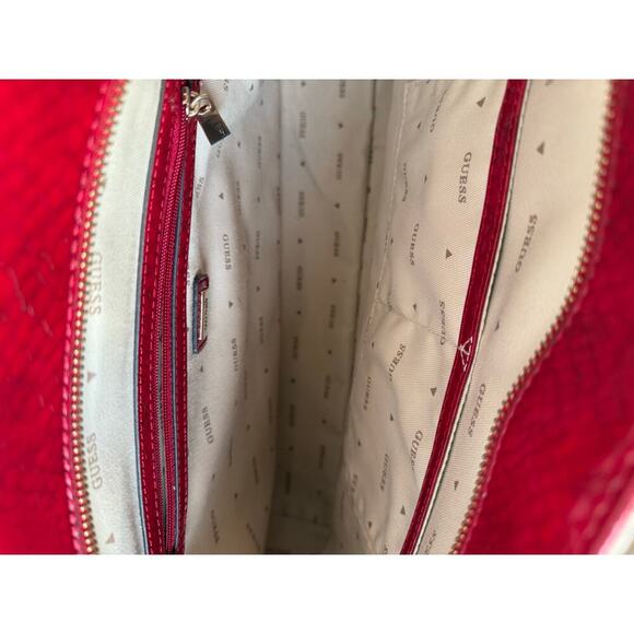 Guess Red Snake Print Tote Bag with Matching Wallet and Pouch Y2K - Picture 5 of 8